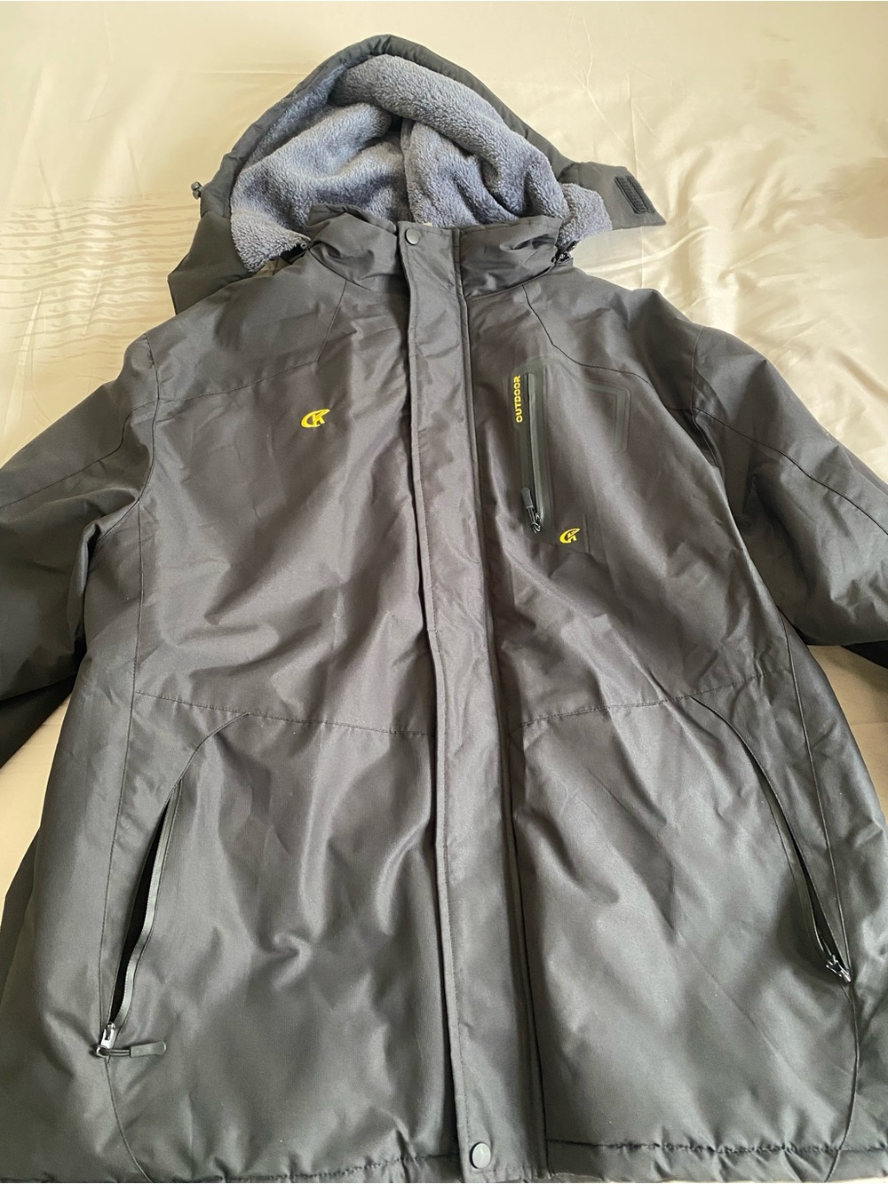 Mens black  Hooded Puffer Jacket  - Outdoor Performance 2XL